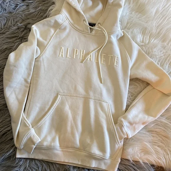 Alphalete cream hoodie hotsell